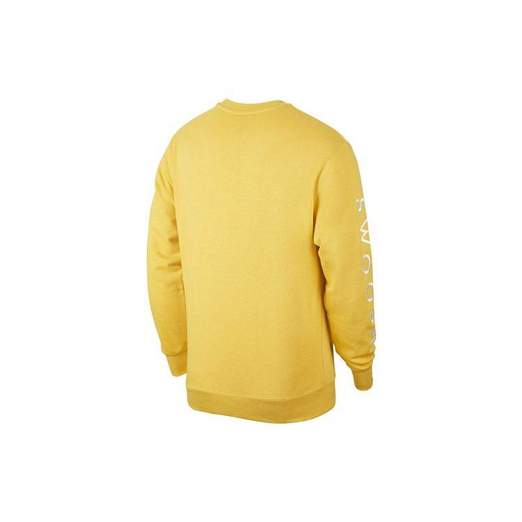 Nike Sweatshirts Men's Yellow Crew Neck Moderate Regular CU4035-761