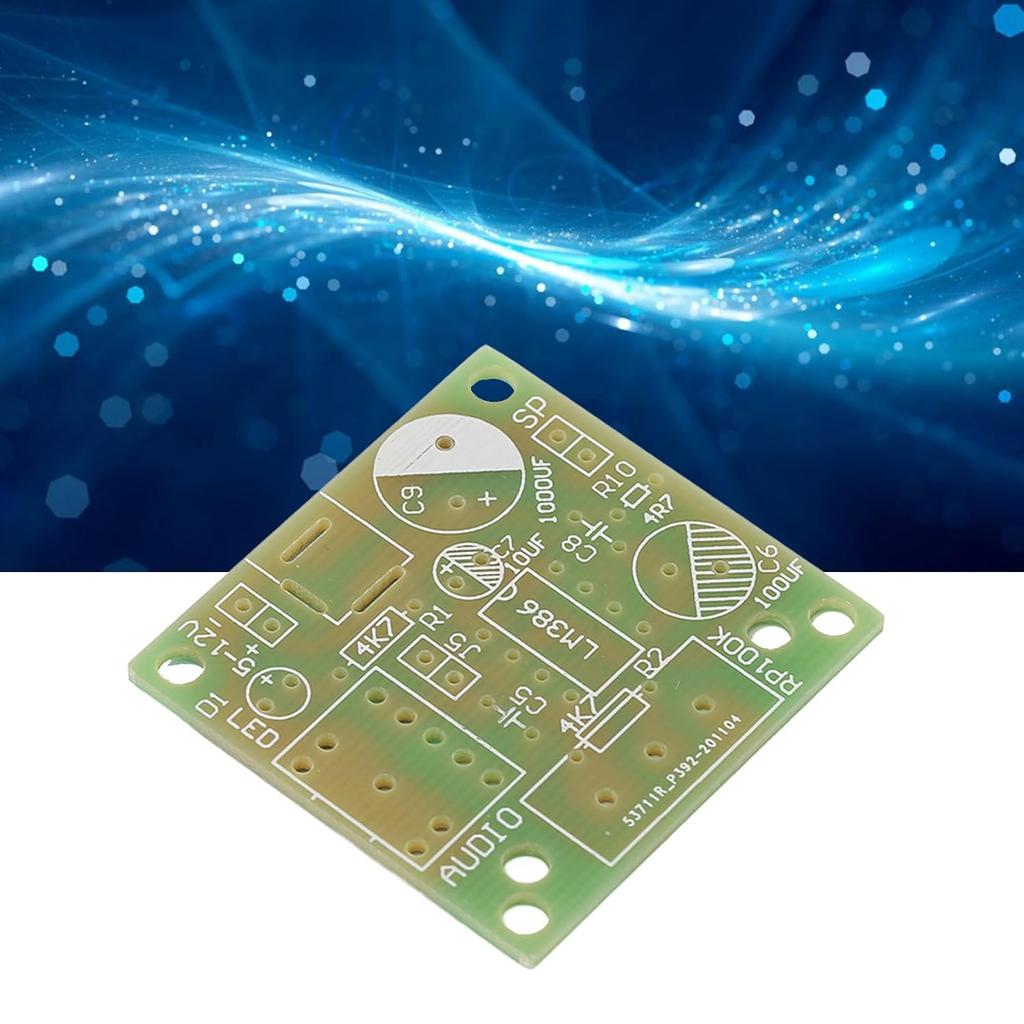 LM386 Audio Amplifier Mini Smart Electronic DIY Module Kit Super Board 1.46 x 1.61in 12V FR4‑A PCB 3