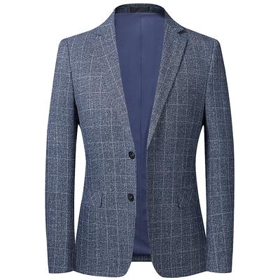 Frühling und Herbst Herren Freizeitanzug koreanischen Stil schlanke kleine Anzug Herren blau grau karierten Anzug Jacke