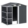 vidaXL Gartenhaus mit Regal Anthrazit 205x130x183 cm Eisen