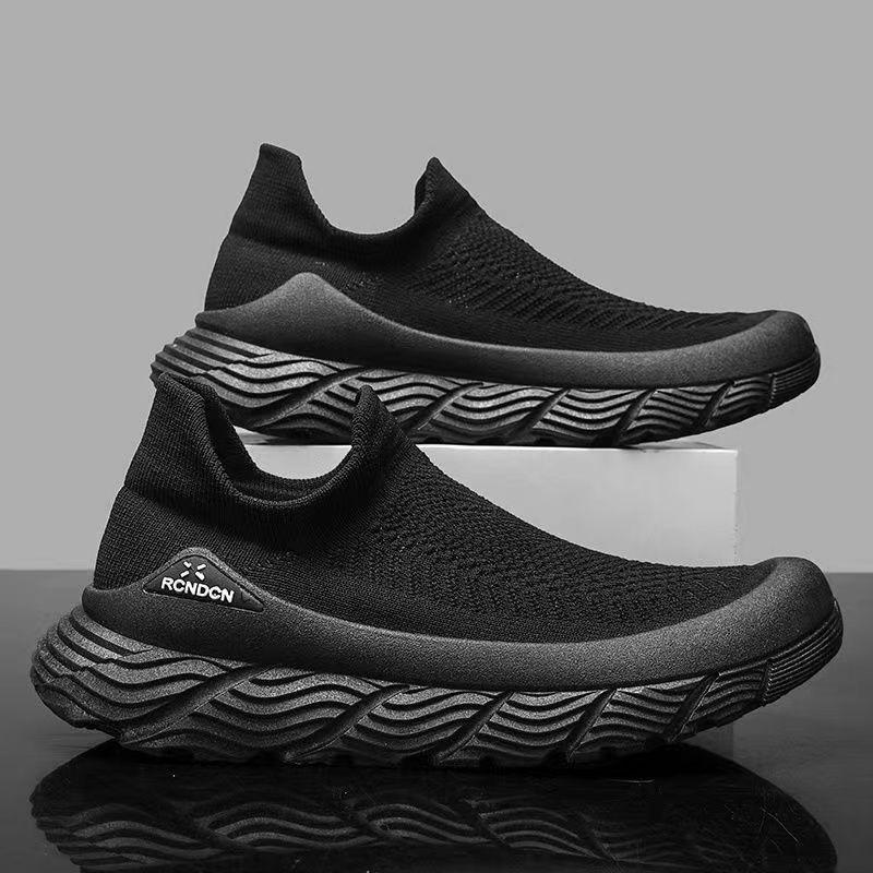 Herren-Schlupfschuhe, modische Sneakers, leichte Laufschuhe für Männer, gestricktes Mesh, Workout, atmungsaktiv, lässig, rutschfest, Tennis-Outdoor-Sneaker