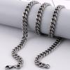 Collana Vintage a Catena Figaro 8MM da Uomo Acciaio Inossidabile Spazzolato Opaco Maglia Cubana Collare da Uomo Gioielli