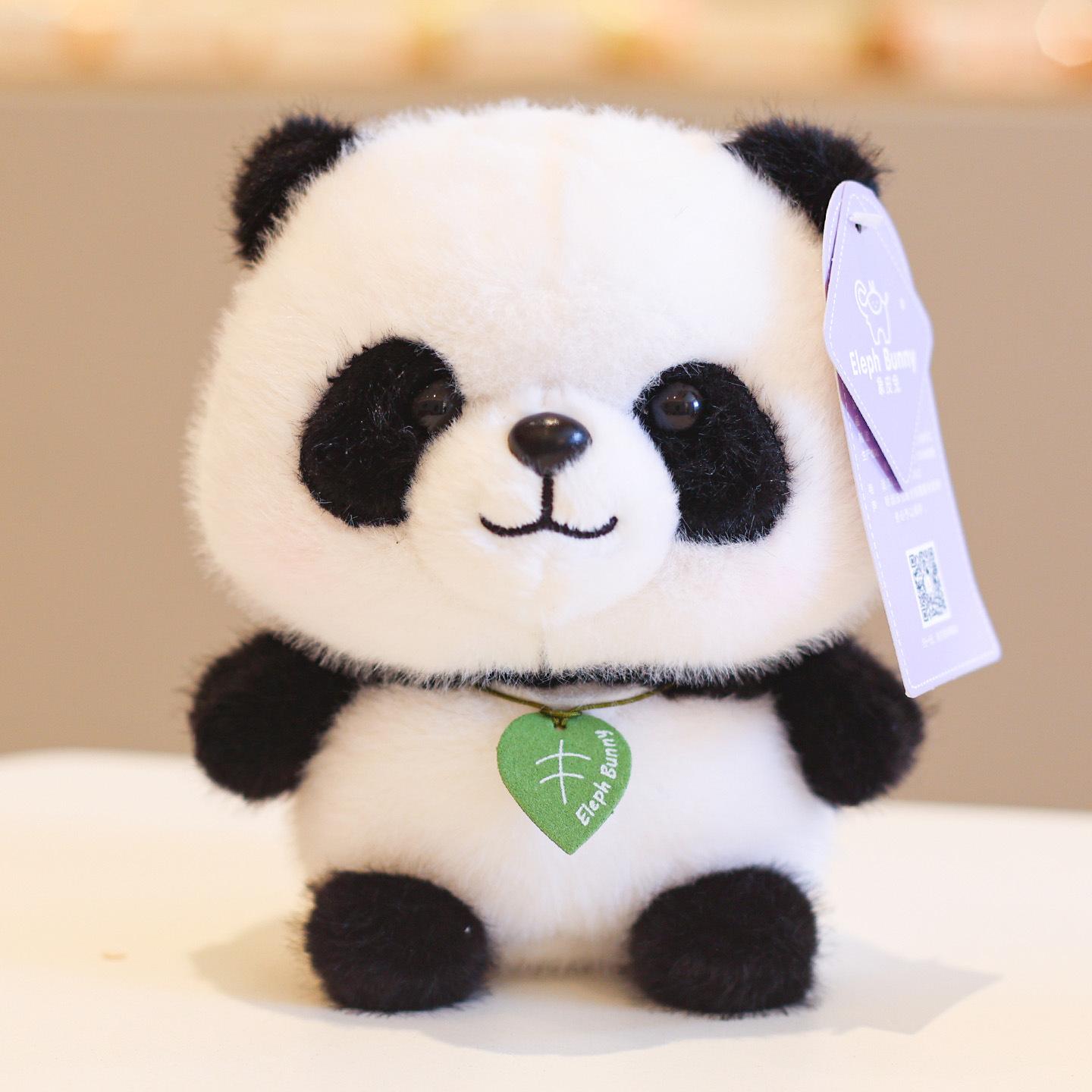 Genuine table with plush toy panda doll piggy doll cute companion doll girl birthday gift 15cm or so