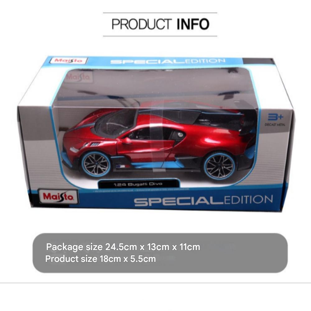 Maisto 1:24 Bugatti Divo Car Diecast Alloy Model, Yellow, 1 Piece