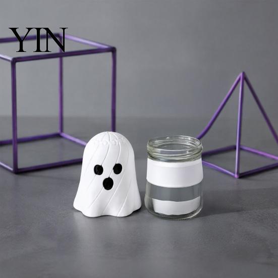 Funny Desk Accessories 3D Printed Articulated Ghost Fidget Toy, Halloween Decor, Flexible Joint Cute Gift Ornament, Stress Relief for Adults Children