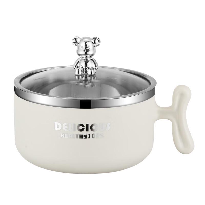 ZISIZ Gloomy Bear 304 Stainless Steel Instant Noodle Bowls (1300ML, Set of 2)