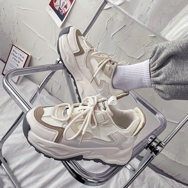 

Spring and Autumn Women s Thick Soled Lace Up Sports Shoes, Suitable for Female Student Style, Korean Style, Multi Functional Leisure 40