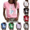 Women's Casual Printed T-Shirt Round Neck Pullover Short Sleeve Top