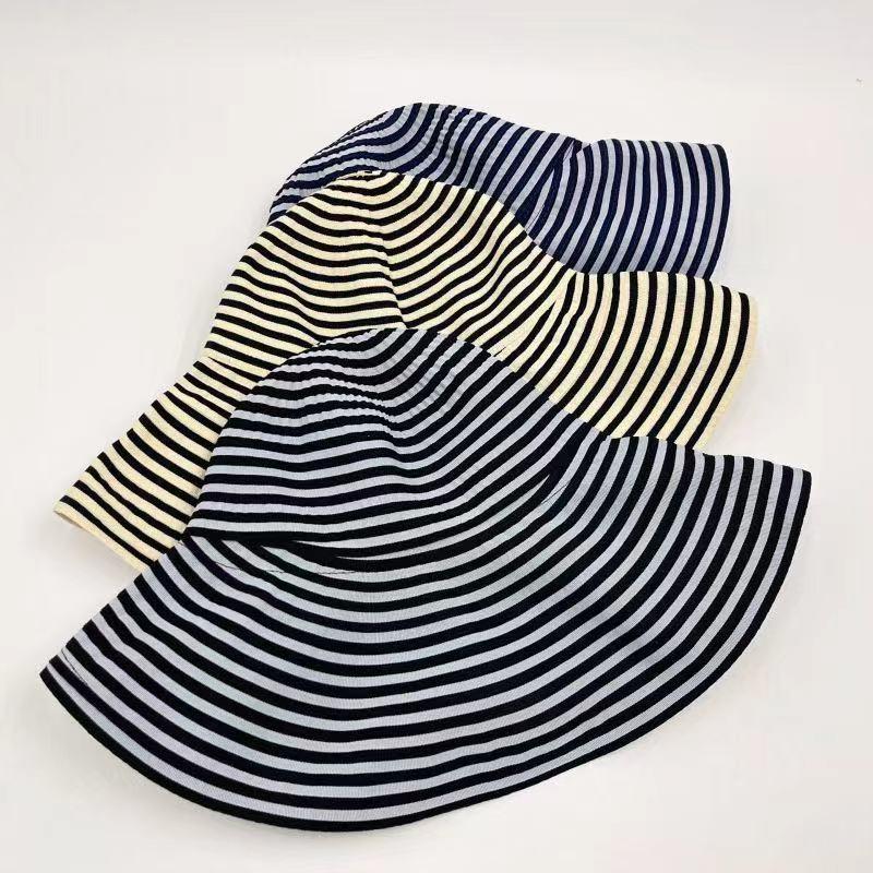 Spring Summer Hats For Women Sun Hat Foldable Striped Black White Wide Big Brim Sun Hat Female Outdoor Sunhat Travel Casual New