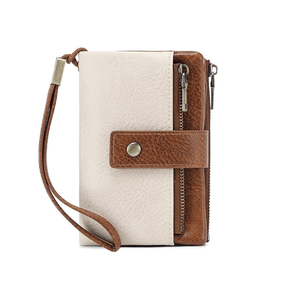 New RFID anti-theft women's wallet multi-function short wallet retro large-capacity change bag