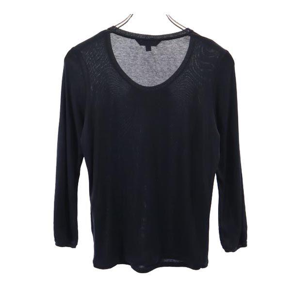 Burberry Sanyo Shokai Silk Long Sleeve Cut 2 Black Women Used