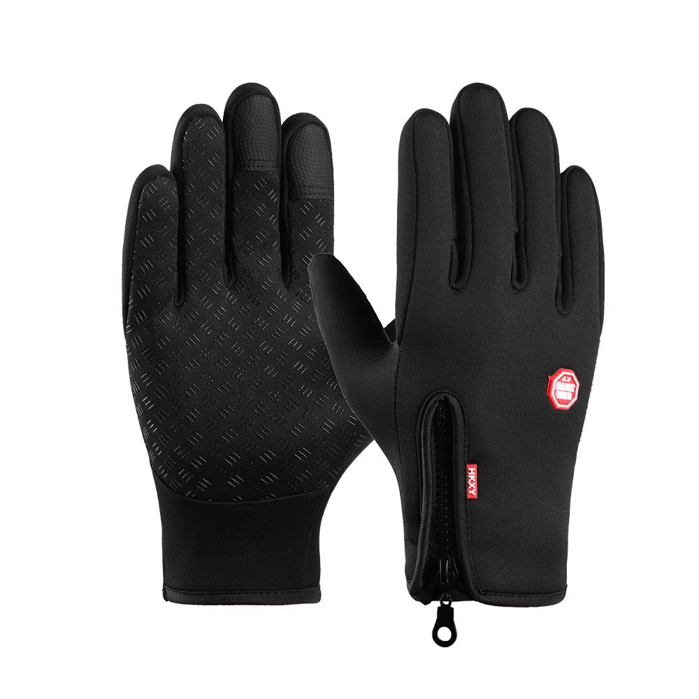 Outdoor Cycling Gloves for Spring and Autumn Men and Women Warm Plus Velvet Waterproof All-finger Fitness Cycling Touch Screen Gloves for Winter