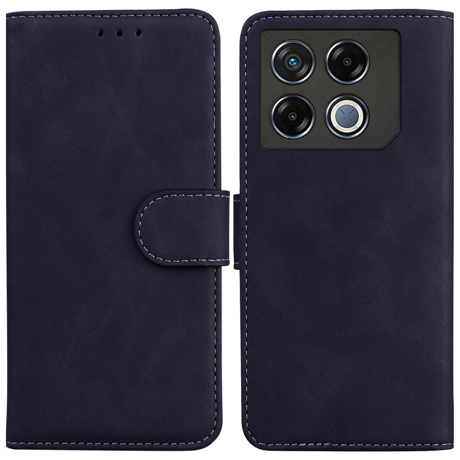 

For Infinix GT 20 Pro 5G Case Folio PU Leather Solid Color Phone Cover Black