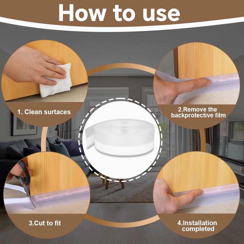 Door bottom seal strip Rainproof window rubber seal strip Windproof and dustproof self-adhesive door windshield sealing tape