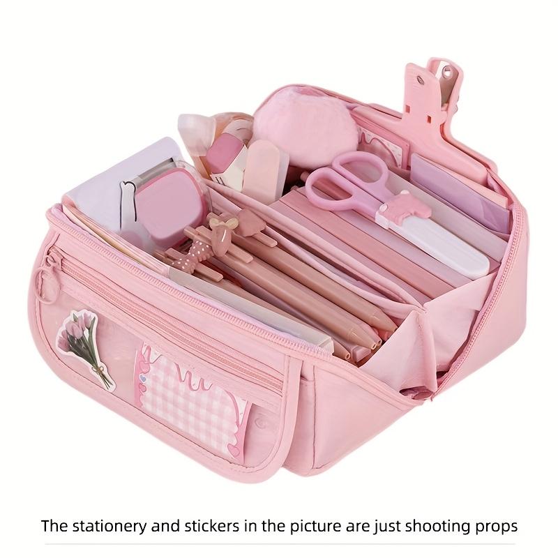 Large Capacity Pencil Case - Durable, versatile tabletop storage box for boys and girls, portable study and work stationery box