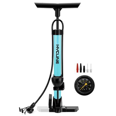 With All HYCLINE Bicycle Pump with Pressure Compatible with American and British Valves Small and Lightweight Floor Pump Extra Long Hose Retractable