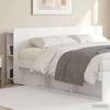 Headboard Cabinet with Storage High Gloss White Particleboard