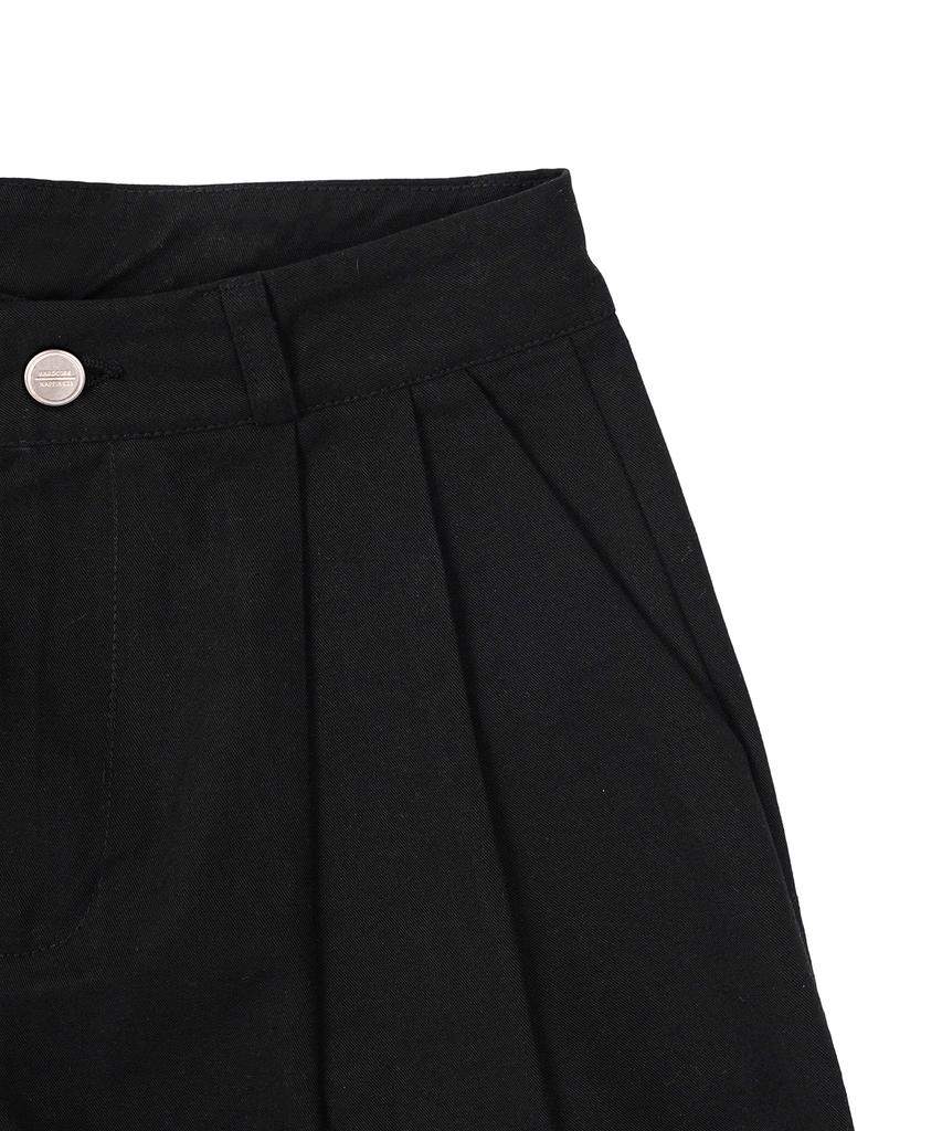 HARDCORE HAPPINESS One-Pleat Cuff Classic Shorts_Black