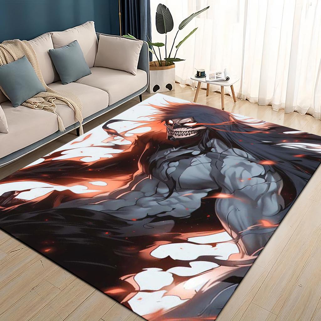 3D Kreskówkowy Bleach Kurosaki Ichigo Dywanik Anime do Salonu Sypialni Domu Dekoracja Sofy, Mata Podłogowa Antypoślizgowa do Zabawy dla Dzieci