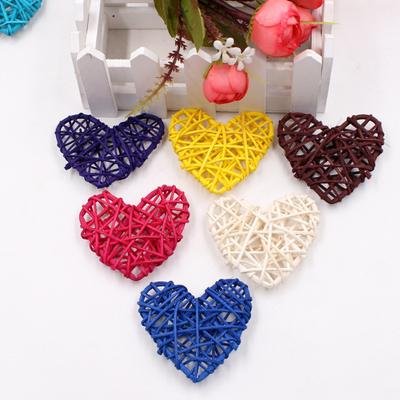 10Pcs/Set Heart Shape Hanging Decor Exquisite Bright-colored Rattan Eco-friendly Hanging