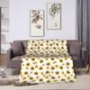 Bee in honeycomb and flowers Super Warm Blanket  Travel Plush Throw Blanket Pattern Outdoor Flannel Bedspread Sofa Bed Cover