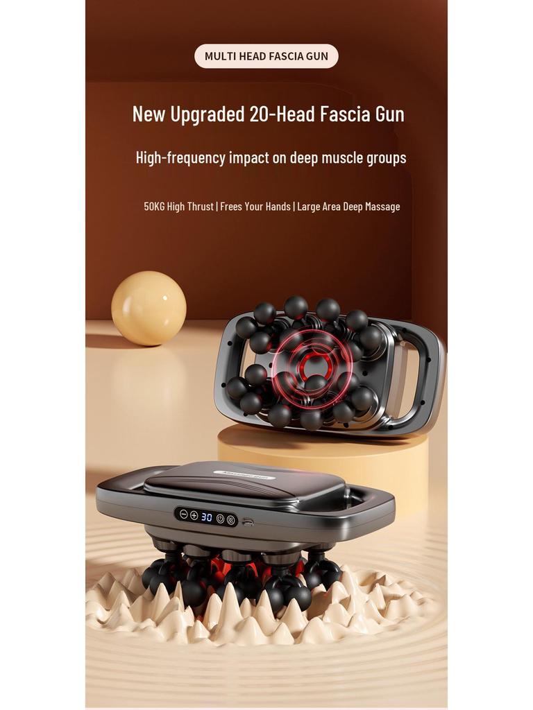 Wowow Multi-Functional Smart 20-Head Percussion Massager for Full-Body Deep Relaxation