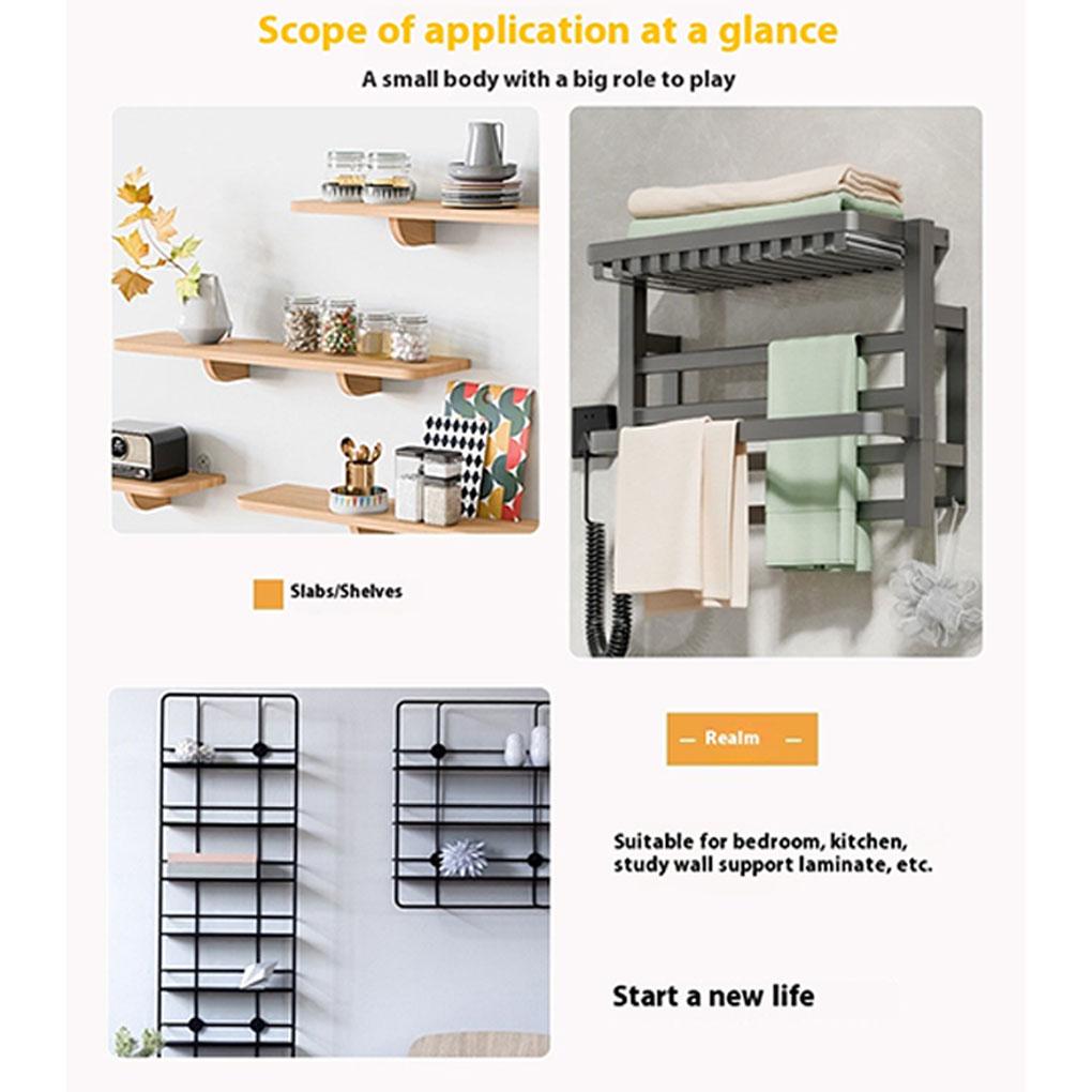 4 Stück Metall Schwarz Matt Robuste Schweberegalhalterungen Für Holzregale Set von 4 Schweberegale