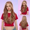 Lace Front Brown Synthetic Wigs Highlight Blonde Wavy Wig for Women Daily Party Cosplay Heat Resistant Fiber Wig