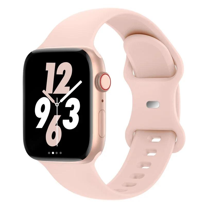 Silikonowy pasek do Apple Watch 44mm 45mm 40mm 41mm 42-38mm 45 mm bransoletka sportowa iwatch series 8 7 6 5 4 3 SE 9 Ultra 2 49mm
