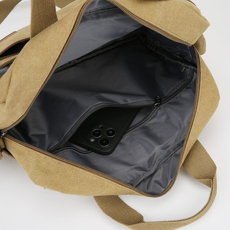 Classic Canvas Messenger Bag - Men's Crossbody Shoulder Tote for Work & Travel (Water Resistant Durable Handbag)