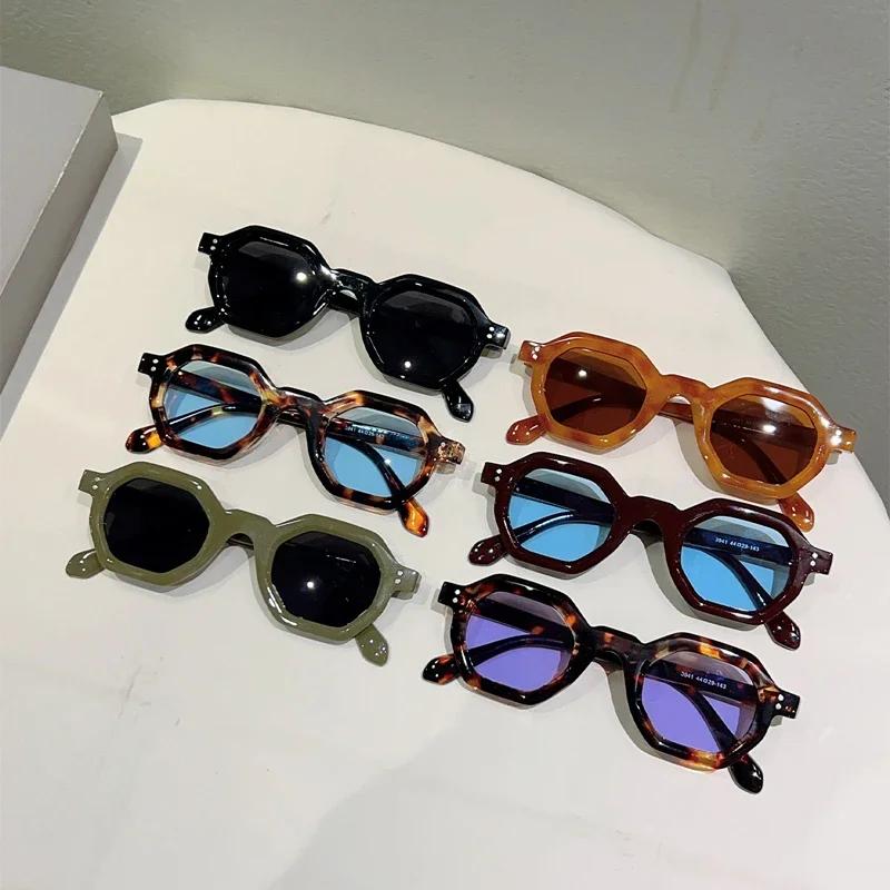 Polygon Sunglasses  New Fashion Candy Color Rim Outdoor Sun Glasses Women Trendy Brand Design Casual Decor Shades