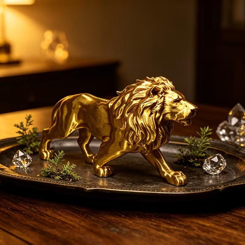 3D Printed Lion Figurine For Home, Office, Bookshelf Creative Desktop Decoration