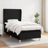 3128647 vidaXL Lit à sommier tapissier avec matelas Noir 90x190 cm Tissu