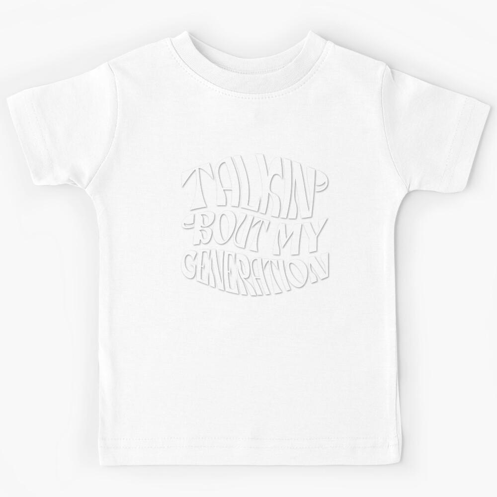 My Generation – Retro Minimal Lettering (White) Kids T-Shirt 110