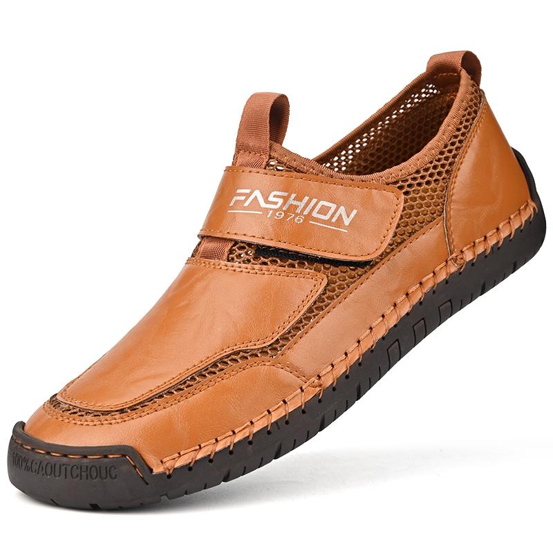 

Модные летние мужские сандалии большого размера, коричневые пляжные шлепанцы, мужские тапочки, нескользящие, легкие, на плоской подошве, повседневная обувь Zapatos Hombre 48 жёлтый