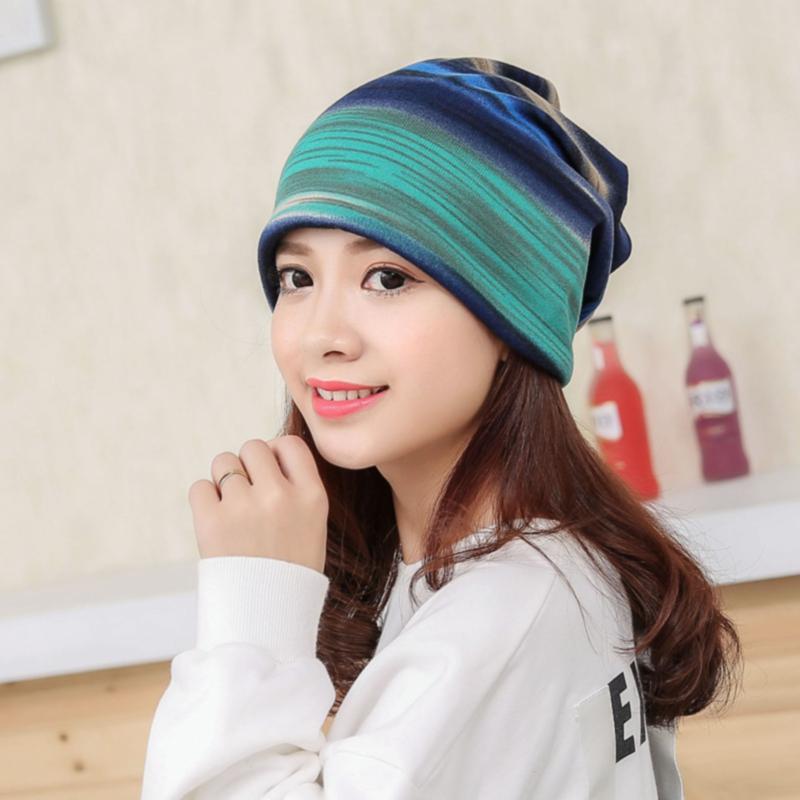 Autumn and Winter Korean Style Striped Twist Hat Fashionable Ear Protection Knitted Cap Postpartum Head-proof Wind Scarf
