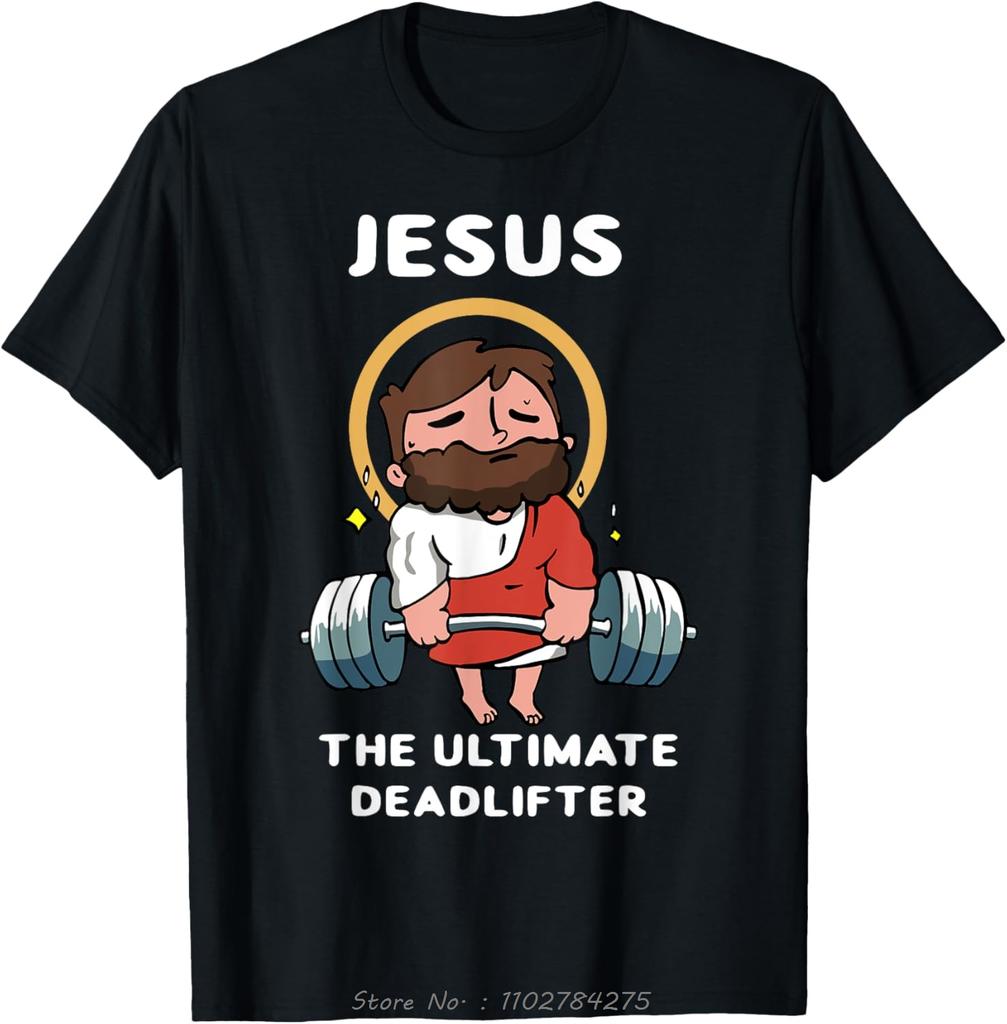 Men's Clothing Jesus The Ultimate Deadlifter Oversized T-shirt Jesus Washed Gym Cotton Tshirt Tees Tops Fitness T Shirt