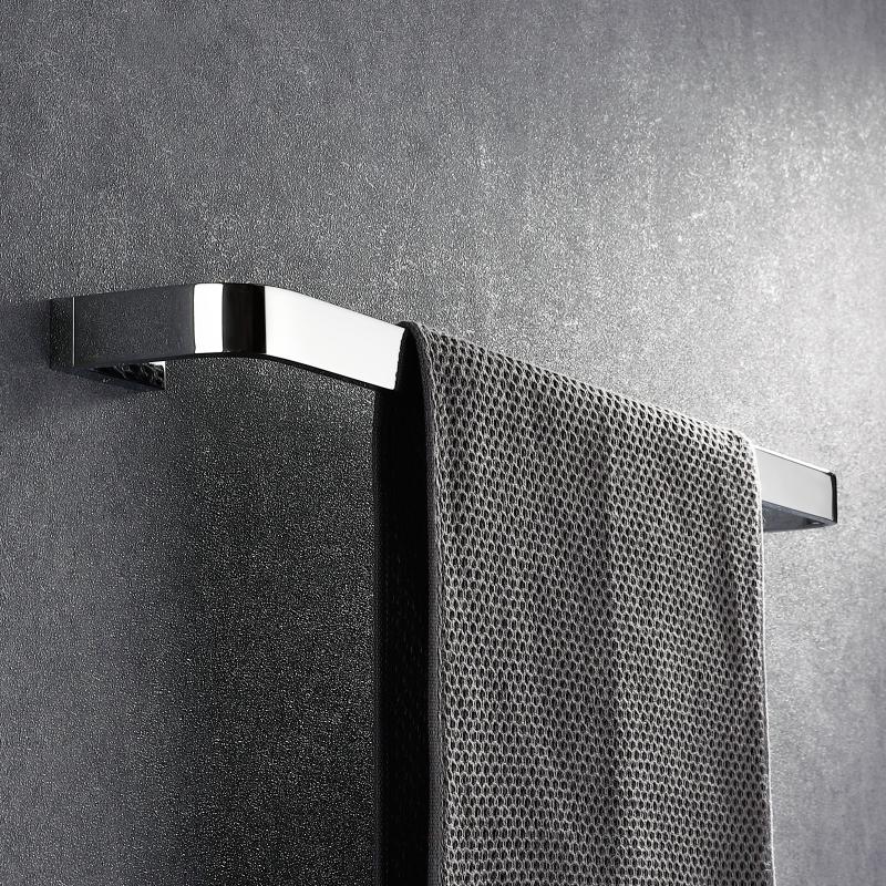 Stainless Steel Luxury Towel Holder Bathroom Wall Mount Single Towel Rack Chrome Washroom Accessories Towel Hanger Bar 30-50cm