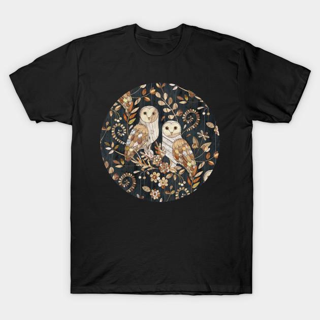 Men Black Print T-shirt Wooden Wonderland Barn Owl Collage No-Cut Transfer Paper Print Cotton Tshirt L чёрный