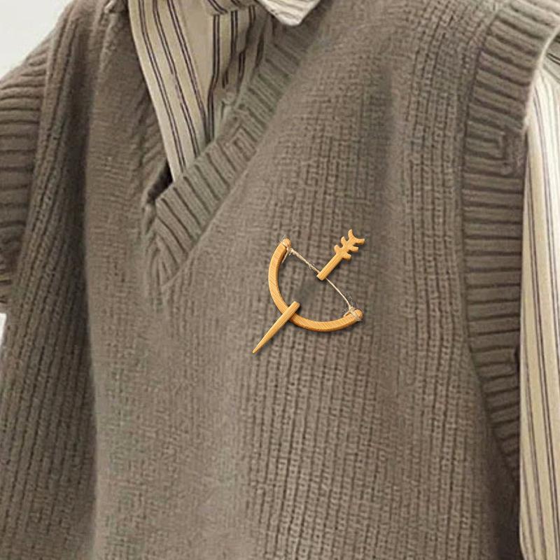 1PC Knitted Fabric Buckle Exquisite Clothing Accessories Rural Style Natural Style Sweater Buckle Elegant Wooden 10 Styles