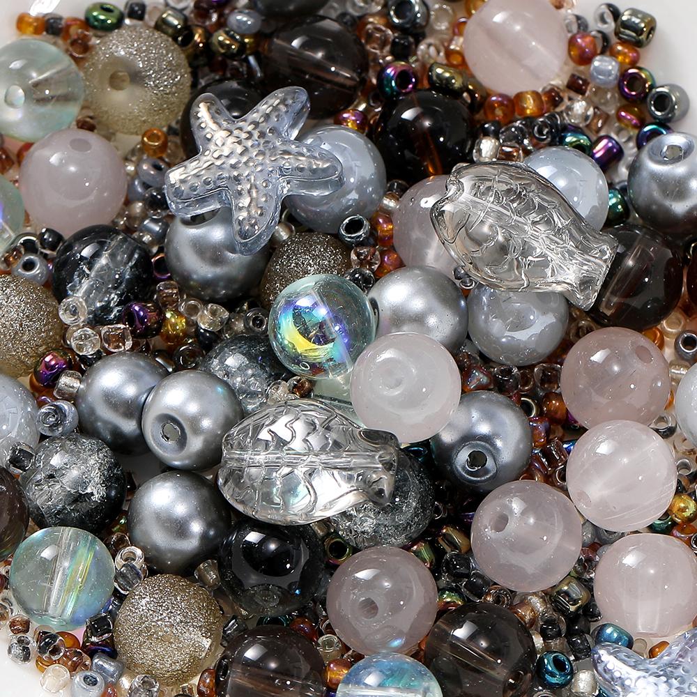 20g/Lot 8mm Mixed Glass Irregular Shape Charm Seed Loose Beads for Handmade DIY Necklace Bracelets Jewelry Accessories