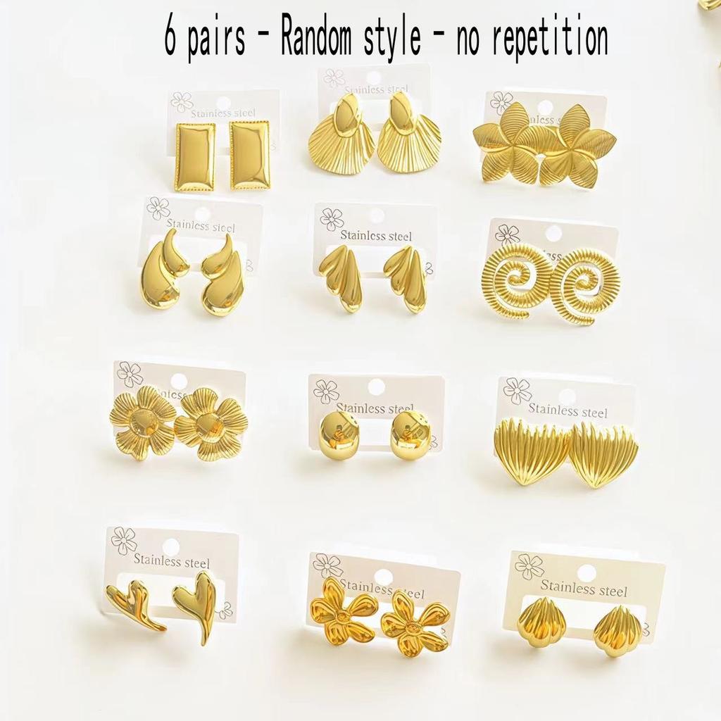 Dainty Thick Stud Earrings for Women Jewelry Irregular Geometric Flower Dangle Stud Earrings For Women Style Random Shipping