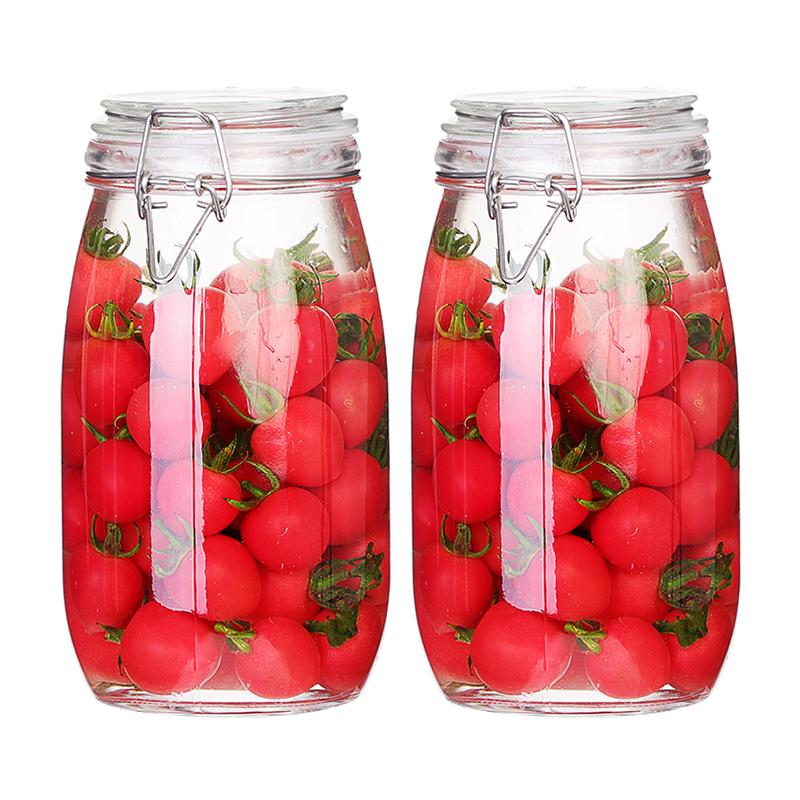 MAXCOOK 1500ml Glass Sealed Storage Jars, 2-Pack