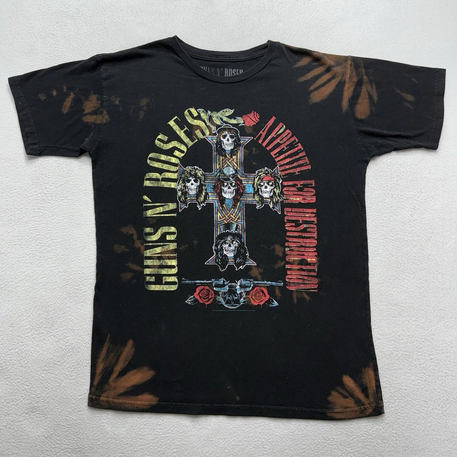 

Футболка Guns N Roses Мужская Размер Medium Черная Логотип Appetite For Destruction Выцветание 2XL