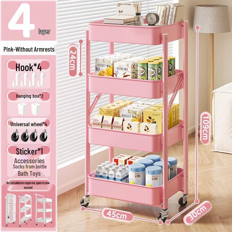 Kompaktes mehrschichtiges Lagerregal für Küche, Bad, Schlafzimmer, Bücher, Spielzeug und Snacks