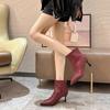 Fashion Soft Sole Niche High-end French Pointed Toe Thin Heel Skinny Boots Women's Versatile Fashion 2025 High-heeled Booties