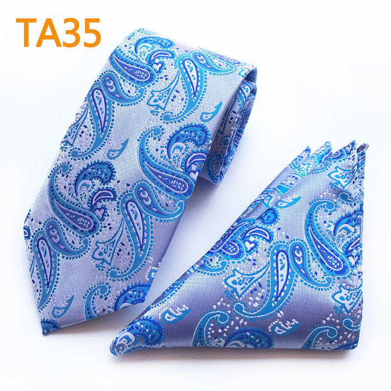 Polyester Large Waist Men'S Tie Men'S Pocket Towel Two-Piece Set