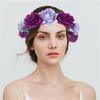 Imitation Rose Flower Headband Retro Fake Flower Decor Crown Headband Women Headpiece Hair Hoop Party Decor