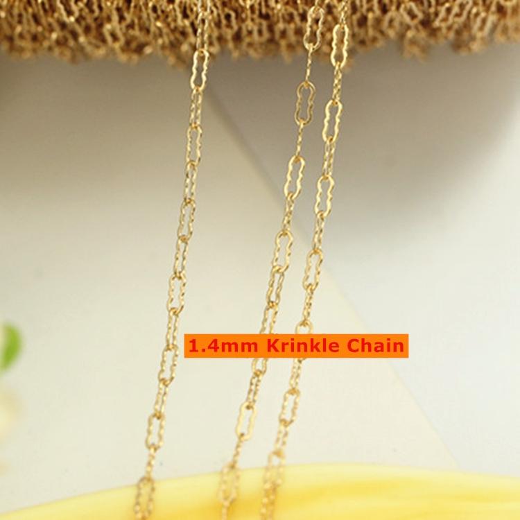 Etsy Hot 14K Footage Chain In Bulk for Jewelry Necklace Making 1.4mm Krinkle Chain Gold Filled