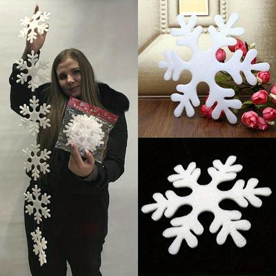 6 Stücke DIY Schaum Weiß Gefälschte Schneeflocken Für Home Weihnachten Party Weihnachten Baum Anhänger Hängende Dekoration Fenster Dekoration